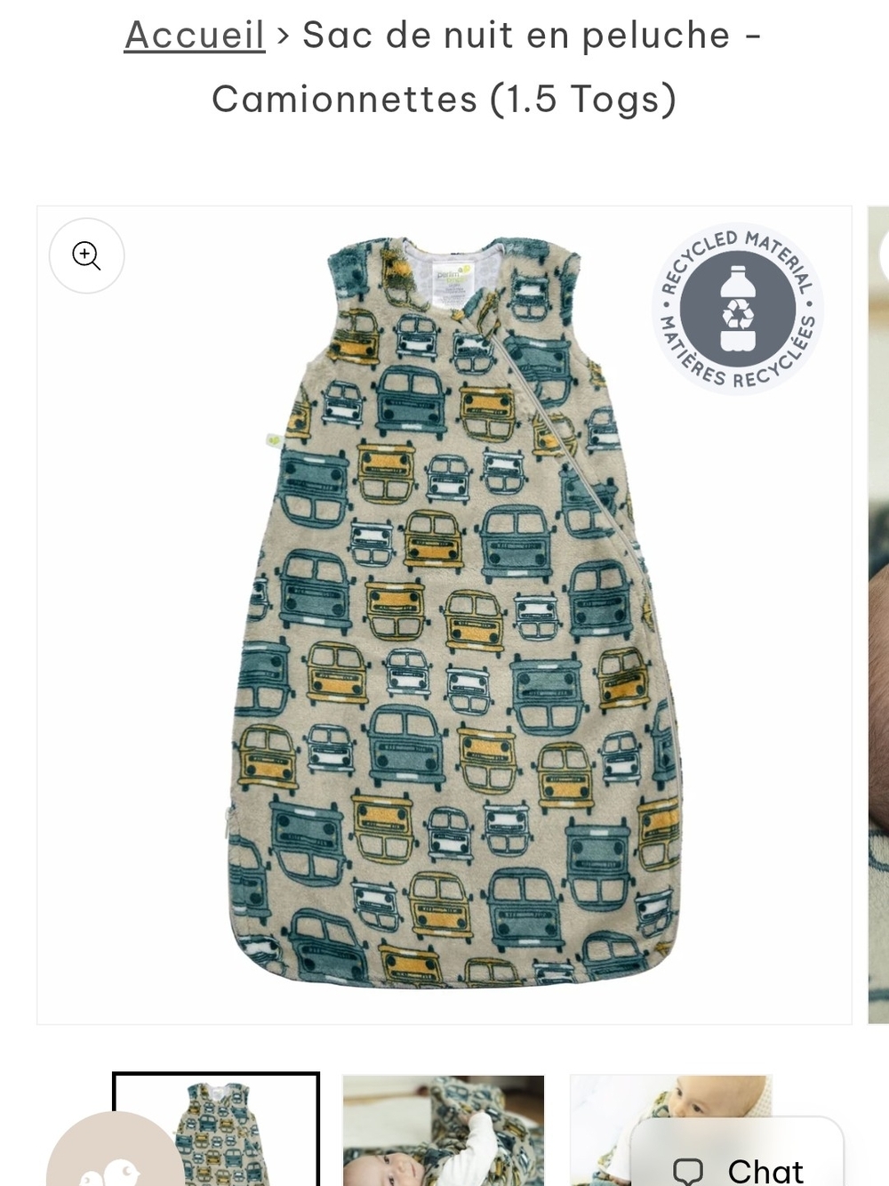 Plush Baby Sleep Sack in Teal and Mustard Car Pattern